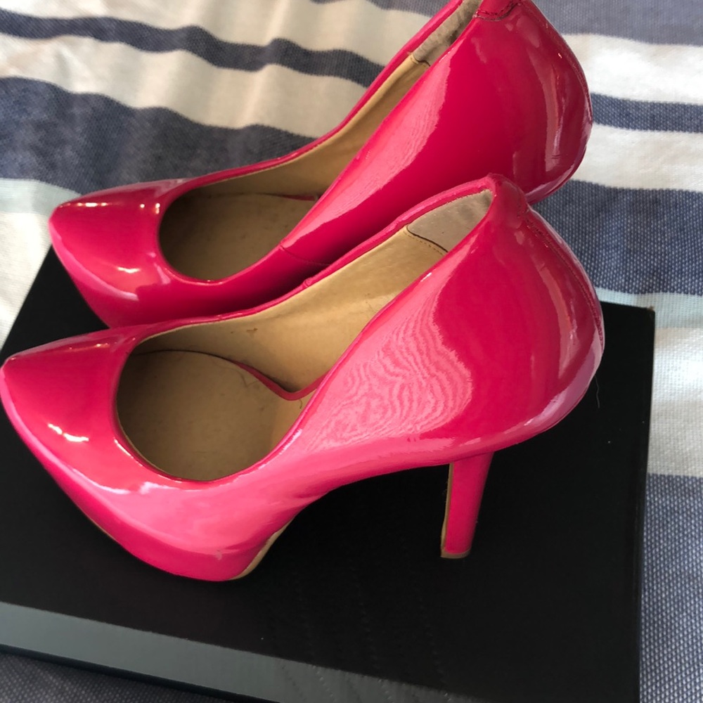 Bright platform heels